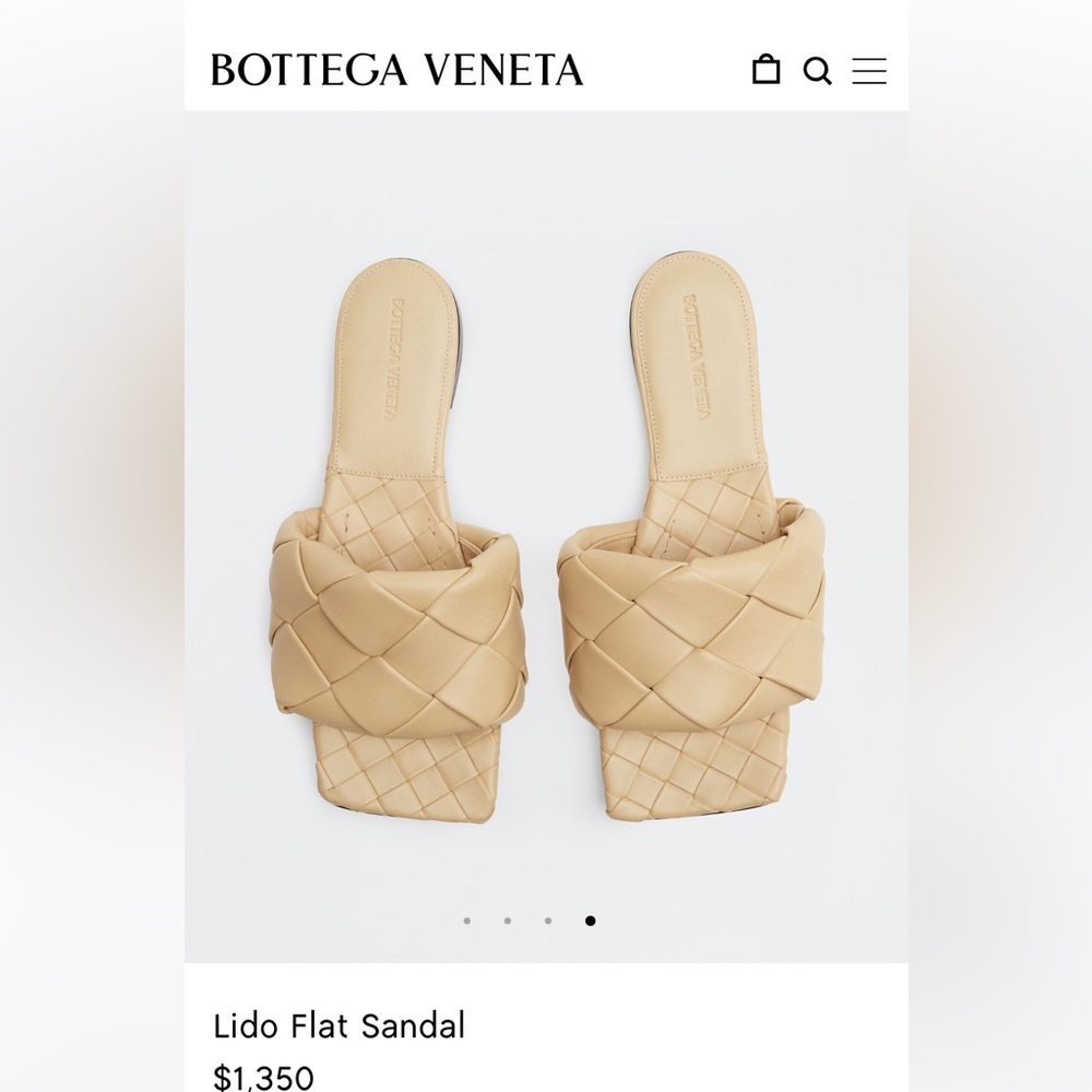 Bottega Venetia Lido Glat Sandal in Tan size 39